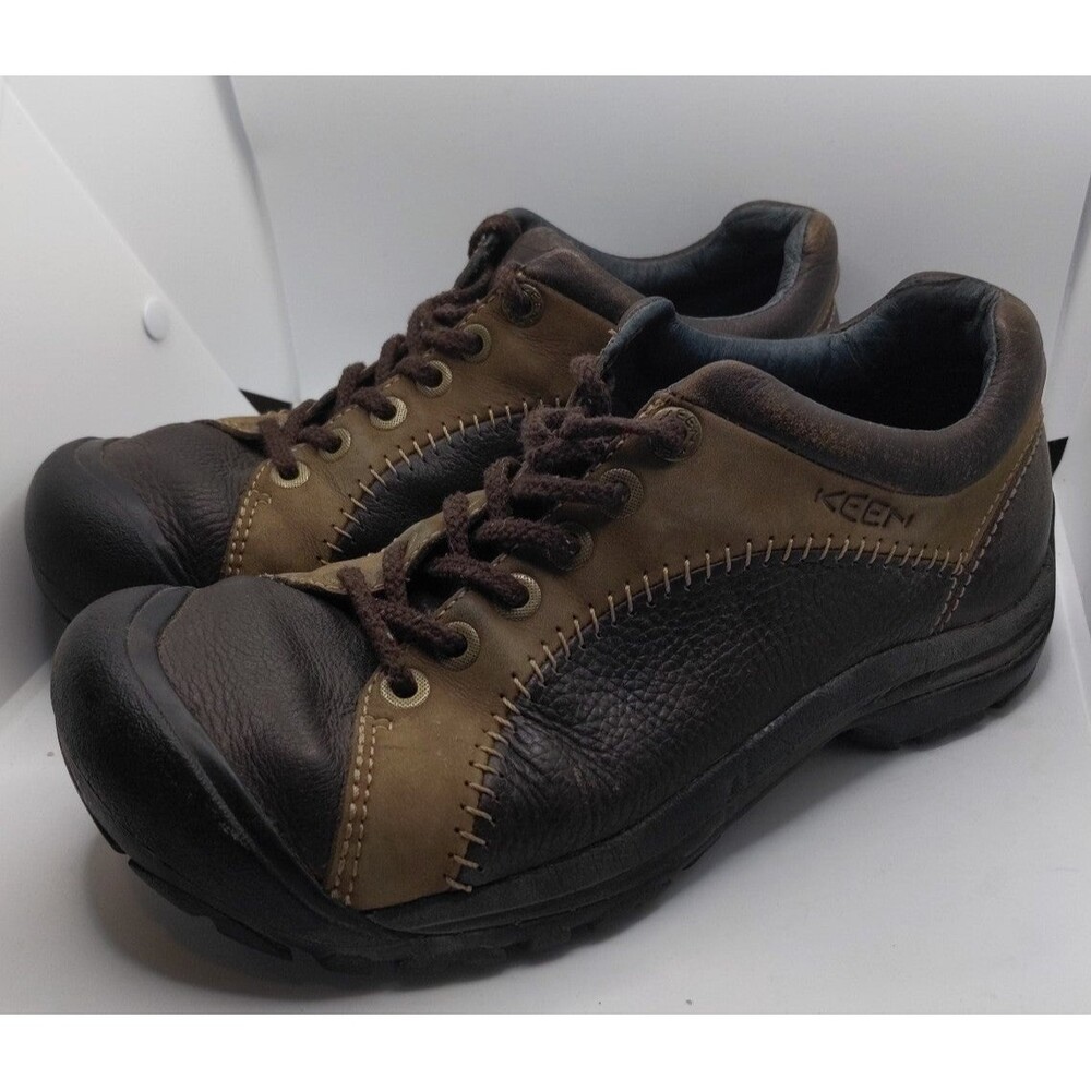 KEEN Two-tone Brown Leather Lace-up Shoes Sneakers - Men’s 8.5